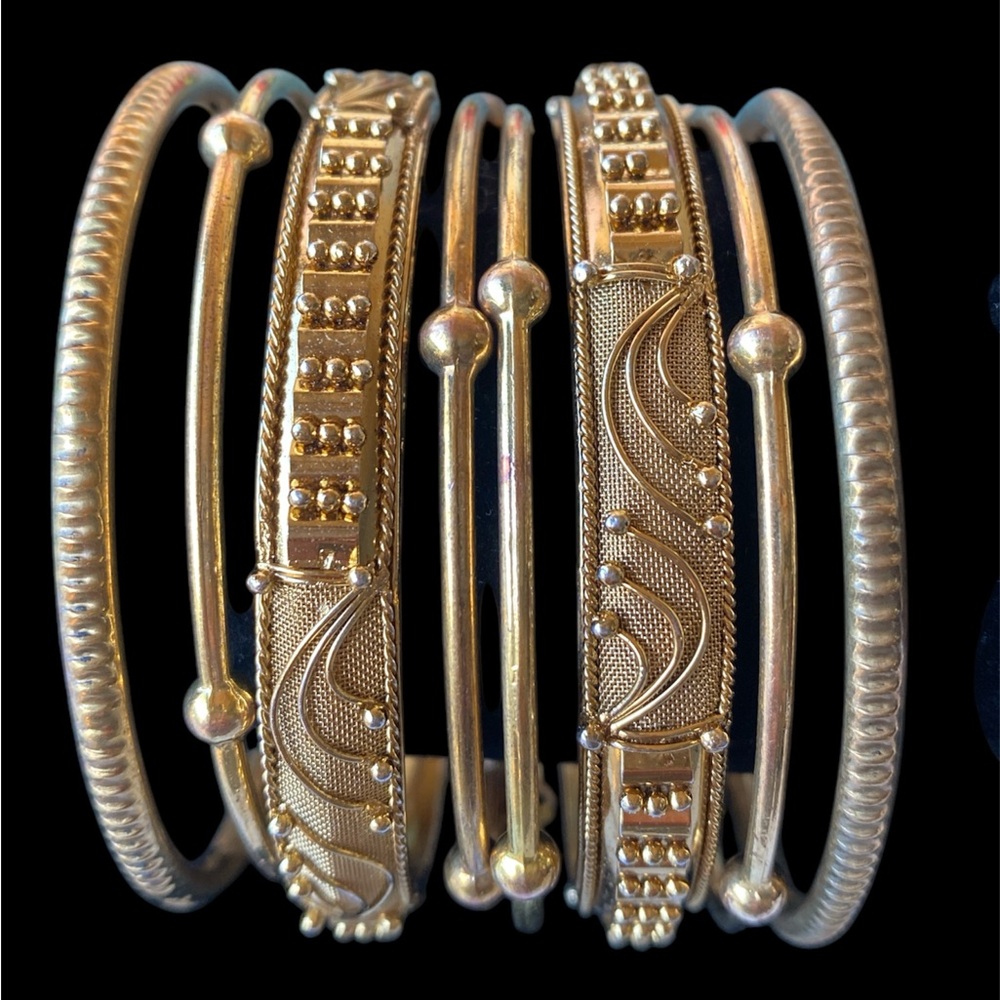 Elegant Gold Bangle Set